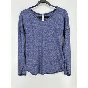 Ivivva Mindful Moments Heathered Indigo Blue Long Sleeve Girls 14 EUC